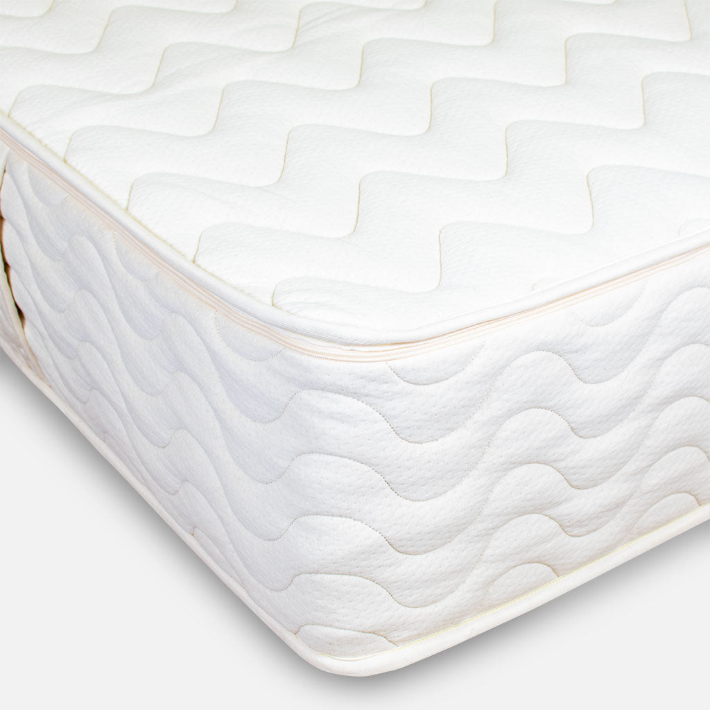 Close Up of Latex Mattress with Cotton and Wool Cover